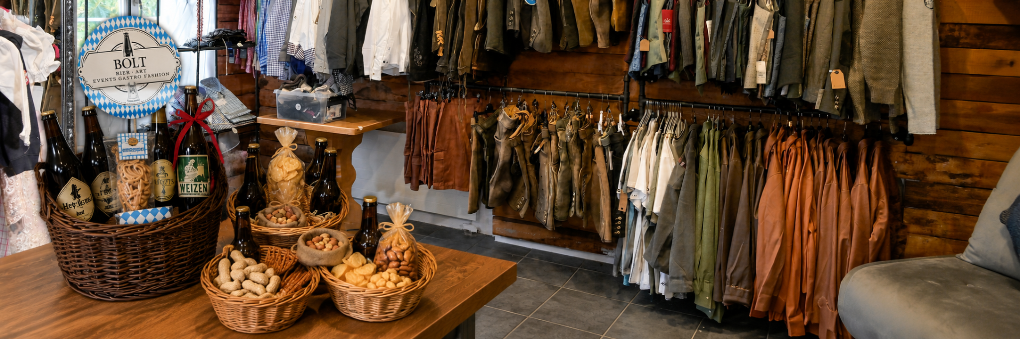 Bolt Bier-Art Shop mit Geschenksets, Bier und Trachtenmode